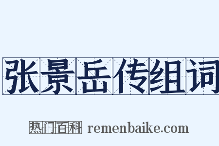 张景岳传组词是什么意思的图片